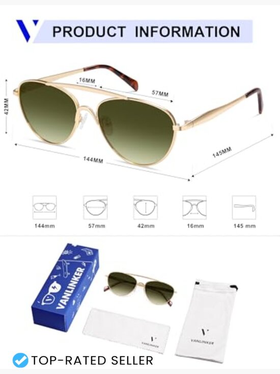 Polarized Aviator Cat Eye Sunglasses Retro Vintage Metal Frame Trendy Chic main image 6